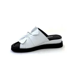 Vacances|Mules<Ivoire-354 Mules Compensées Ivoire 107911 Cuir Blanc