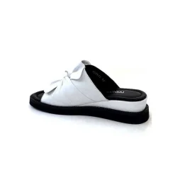 Vacances|Mules<Ivoire-354 Mules Compensées Ivoire 107911 Cuir Blanc