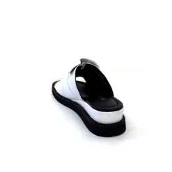 Vacances|Mules<Ivoire-354 Mules Compensées Ivoire 107911 Cuir Blanc