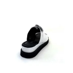 Vacances|Mules<Ivoire-354 Mules Compensées Ivoire 107911 Cuir Blanc