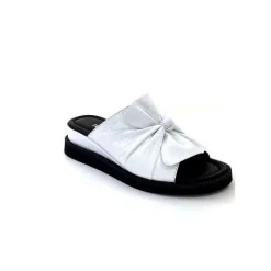 Vacances|Mules<Ivoire-354 Mules Compensées Ivoire 107911 Cuir Blanc