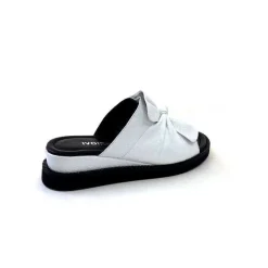 Vacances|Mules<Ivoire-354 Mules Compensées Ivoire 107911 Cuir Blanc