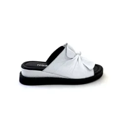 Vacances|Mules<Ivoire-354 Mules Compensées Ivoire 107911 Cuir Blanc