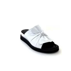 Vacances|Mules<Ivoire-354 Mules Compensées Ivoire 107911 Cuir Blanc