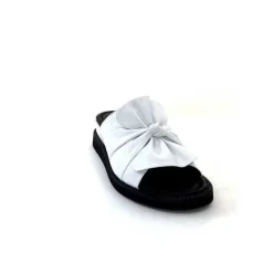 Vacances|Mules<Ivoire-354 Mules Compensées Ivoire 107911 Cuir Blanc