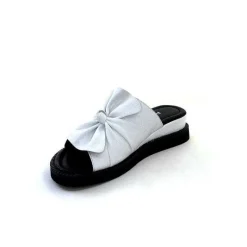 Vacances|Mules<Ivoire-354 Mules Compensées Ivoire 107911 Cuir Blanc