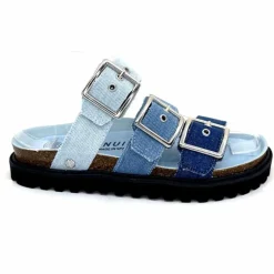 Vacances|Compensées & Plateformes<genuins factory s.l Mules Genuins G105685 Textile Denim Bleu
