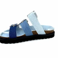 Vacances|Compensées & Plateformes<genuins factory s.l Mules Genuins G105685 Textile Denim Bleu