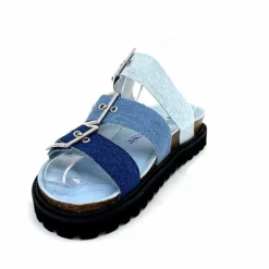 Vacances|Compensées & Plateformes<genuins factory s.l Mules Genuins G105685 Textile Denim Bleu