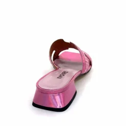 Vacances|Mules<Ivoire0330 Mules Ivoire 330 Cuir Irisé Vernis Raffia Rose