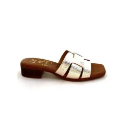 Vacances|Mules<oh my sandals - innova footwear Mules Ivoire 5343 Cuir Or
