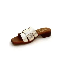 Vacances|Mules<oh my sandals - innova footwear Mules Ivoire 5343 Cuir Or