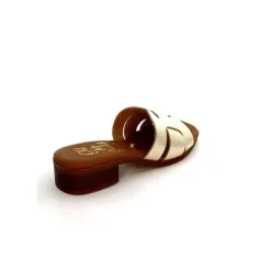 Vacances|Mules<oh my sandals - innova footwear Mules Ivoire 5343 Cuir Or