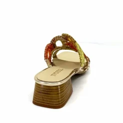 Féminin|Sandales<Ivoire0303 Mules Ivoire 21036 Cuir Or Jaune Orange Multicolore