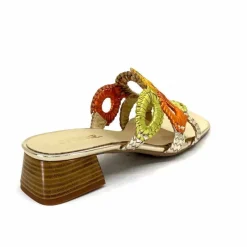 Féminin|Sandales<Ivoire0303 Mules Ivoire 21036 Cuir Or Jaune Orange Multicolore