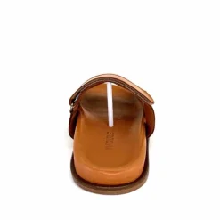 Vacances|Décontracté<382-ivoire Mules Ivoire D27084-803 Cuir Marron Textile Jean Bleu