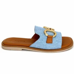 Vacances|Décontracté<382-ivoire Mules Ivoire Tml 27-1 Textile Bleu