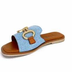 Vacances|Décontracté<382-ivoire Mules Ivoire Tml 27-1 Textile Bleu