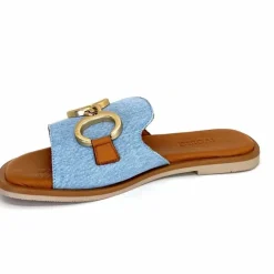 Vacances|Décontracté<382-ivoire Mules Ivoire Tml 27-1 Textile Bleu