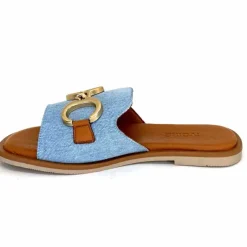 Vacances|Décontracté<382-ivoire Mules Ivoire Tml 27-1 Textile Bleu