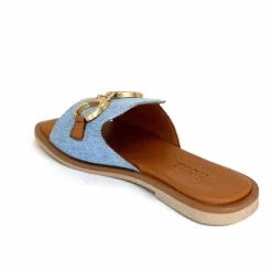 Vacances|Décontracté<382-ivoire Mules Ivoire Tml 27-1 Textile Bleu