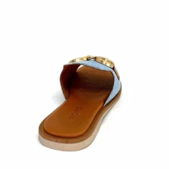 Vacances|Décontracté<382-ivoire Mules Ivoire Tml 27-1 Textile Bleu