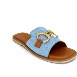 Vacances|Décontracté<382-ivoire Mules Ivoire Tml 27-1 Textile Bleu