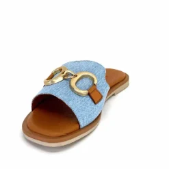 Vacances|Décontracté<382-ivoire Mules Ivoire Tml 27-1 Textile Bleu