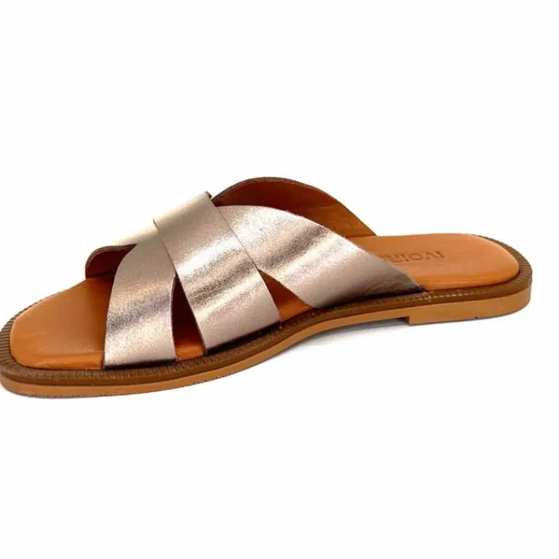 Vacances|Décontracté<382-ivoire Mules Ivoire Tml 58T Cuir Métal Ash GrisMétal