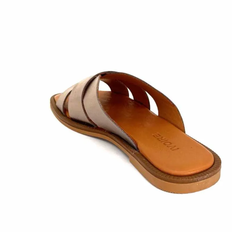 Vacances|Décontracté<382-ivoire Mules Ivoire Tml 58T Cuir Métal Ash GrisMétal