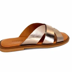 Vacances|Décontracté<382-ivoire Mules Ivoire Tml 58T Cuir Métal Ash GrisMétal