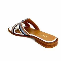 Vacances|Décontracté<JHay Mules 2305 Cuir Marron Blanc Bleu