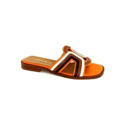 Vacances|Décontracté<JHay Mules 2305 Cuir Marron Blanc Orange