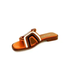 Vacances|Décontracté<JHay Mules 2305 Cuir Marron Blanc Orange