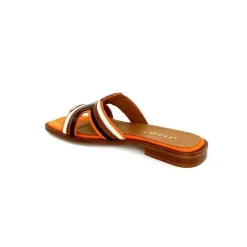 Vacances|Décontracté<JHay Mules 2305 Cuir Marron Blanc Orange