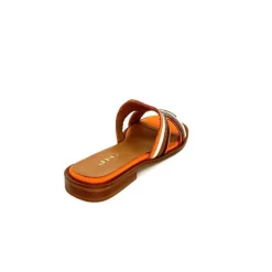 Vacances|Décontracté<JHay Mules 2305 Cuir Marron Blanc Orange