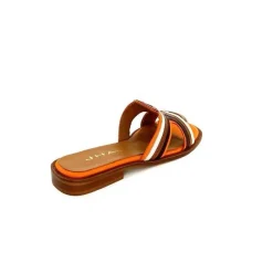 Vacances|Décontracté<JHay Mules 2305 Cuir Marron Blanc Orange