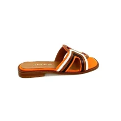 Vacances|Décontracté<JHay Mules 2305 Cuir Marron Blanc Orange