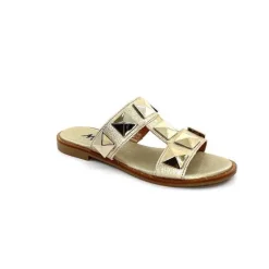Vacances|Mules<Myma Mules 7521 Cuir Or