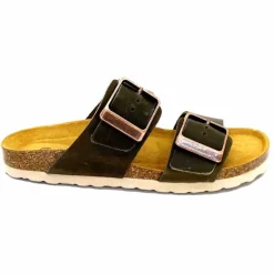 Vacances|Décontracté<Ivoire0098a Mules Plagettes Ivoire 2011.178 Cuir Kaki