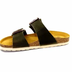 Vacances|Décontracté<Ivoire0098a Mules Plagettes Ivoire 2011.178 Cuir Kaki