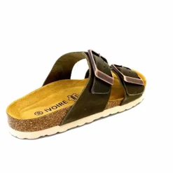 Vacances|Décontracté<Ivoire0098a Mules Plagettes Ivoire 2011.178 Cuir Kaki