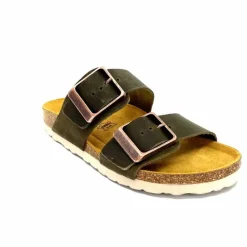 Vacances|Décontracté<Ivoire0098a Mules Plagettes Ivoire 2011.178 Cuir Kaki