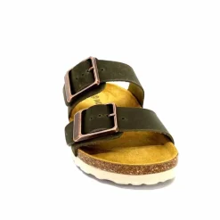 Vacances|Décontracté<Ivoire0098a Mules Plagettes Ivoire 2011.178 Cuir Kaki