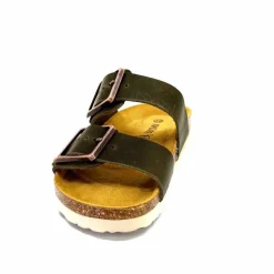 Vacances|Décontracté<Ivoire0098a Mules Plagettes Ivoire 2011.178 Cuir Kaki