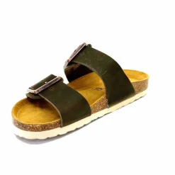 Vacances|Décontracté<Ivoire0098a Mules Plagettes Ivoire 2011.178 Cuir Kaki