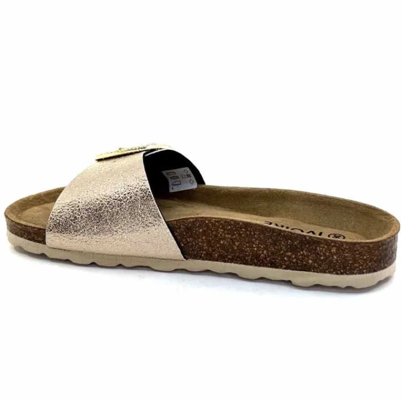 Vacances|Décontracté<Ivoire0473a Mules Plagettes Ivoire 11.71.14.351.412 Métal Dé Or