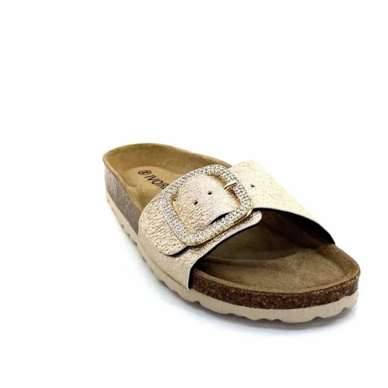 Vacances|Décontracté<Ivoire0473a Mules Plagettes Ivoire 11.71.14.351.412 Métal Dé Or