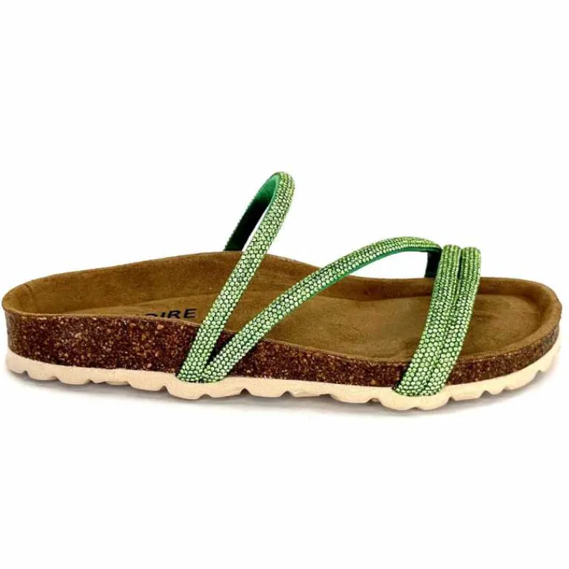 Vacances|Décontracté<Ivoire0473a Mules Plagettes Ivoire 11.71.14160.435 Strass Vert