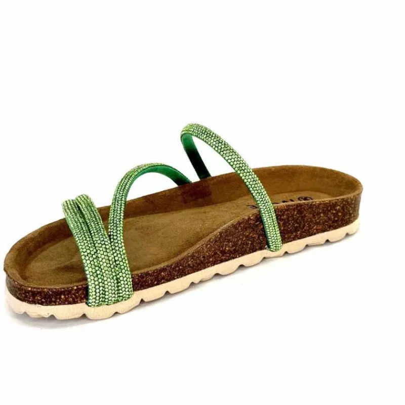 Vacances|Décontracté<Ivoire0473a Mules Plagettes Ivoire 11.71.14160.435 Strass Vert